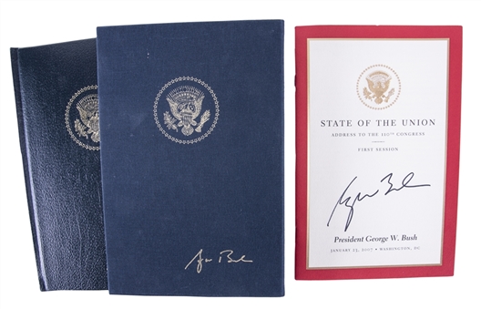 Lot of (2) George Bush Signed Book of Inaugural Addresses & 2007 State of the Union Address (White House Staff LOA & JSA)
